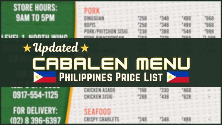 Cabalen Philippines Menu And Prices September 2024 PhilMenu