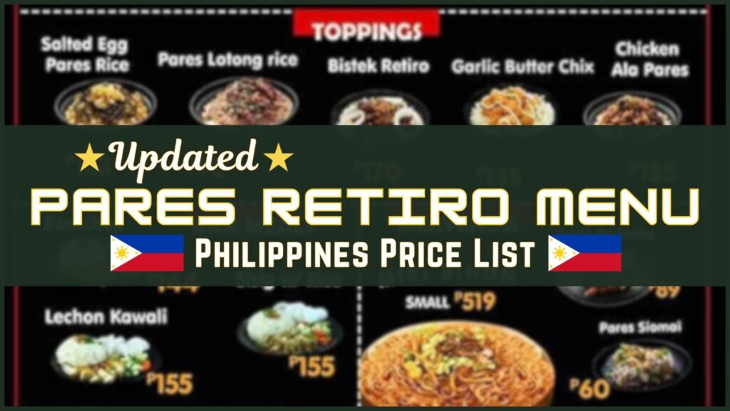 Pares Retiro Philippines Menu And Prices October Philmenu