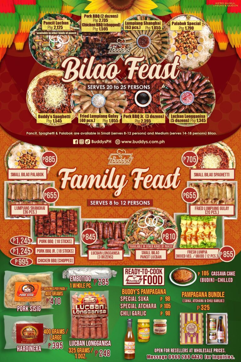 Buddy's Philippines Menu and Prices [July 2024] - PhilMenu
