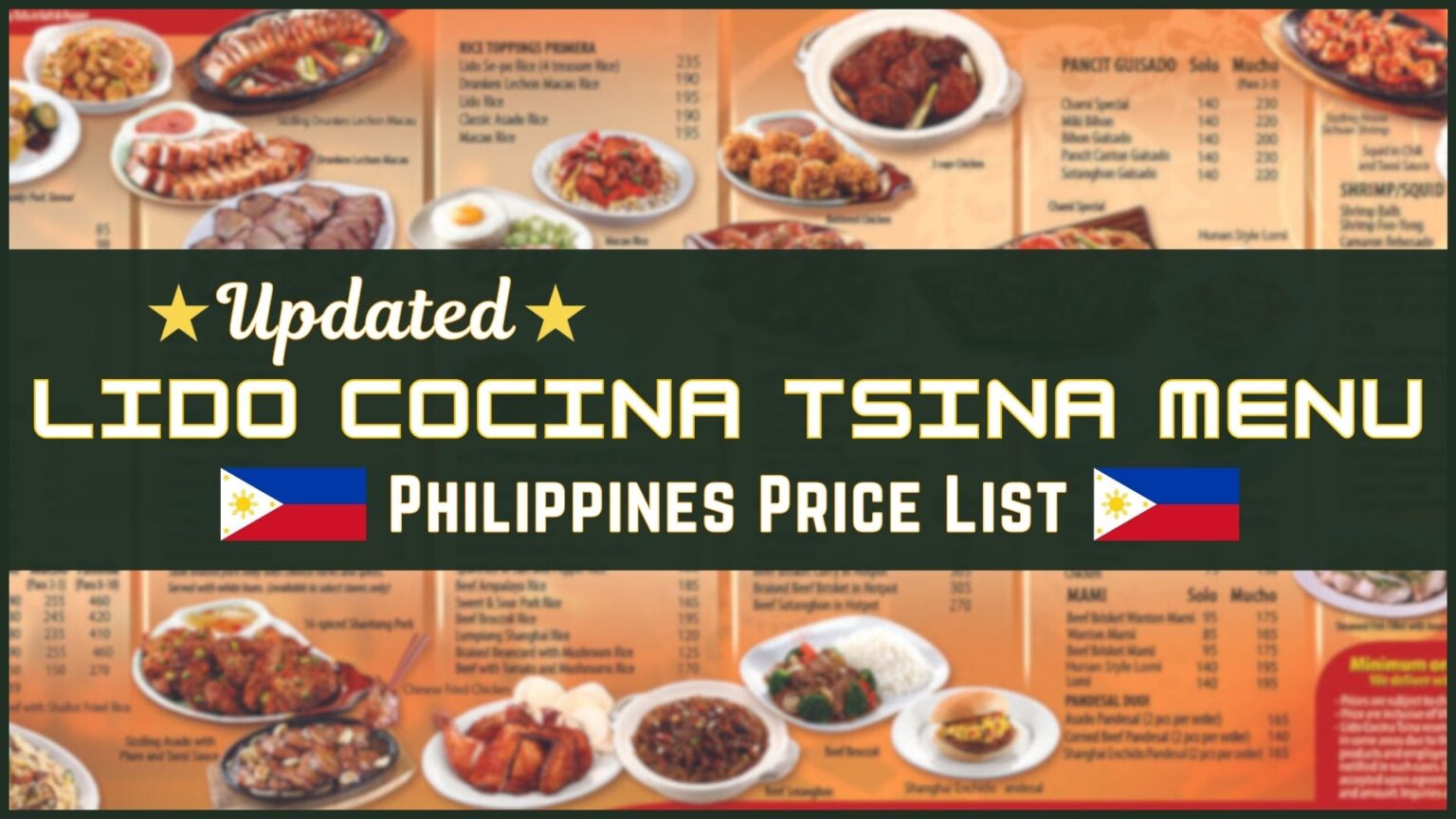Lido Cocina Tsina Philippines Menu and Prices [August 2024] - PhilMenu