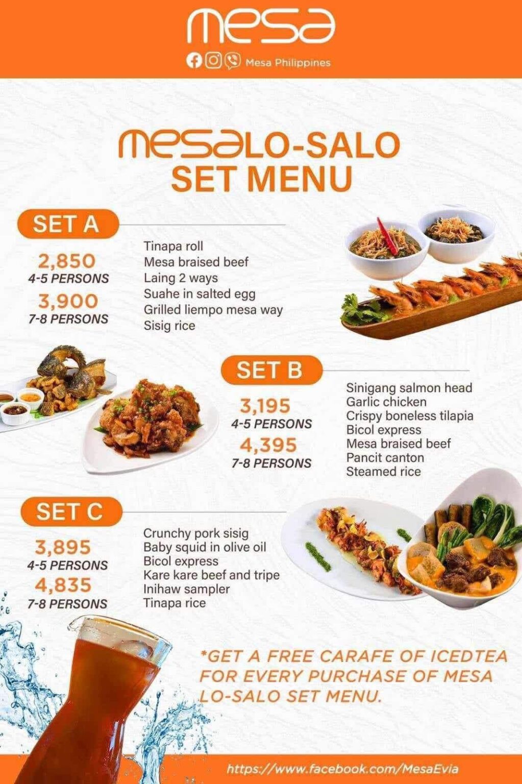 Mesa Philippines Menu and Prices [August 2024] - PhilMenu