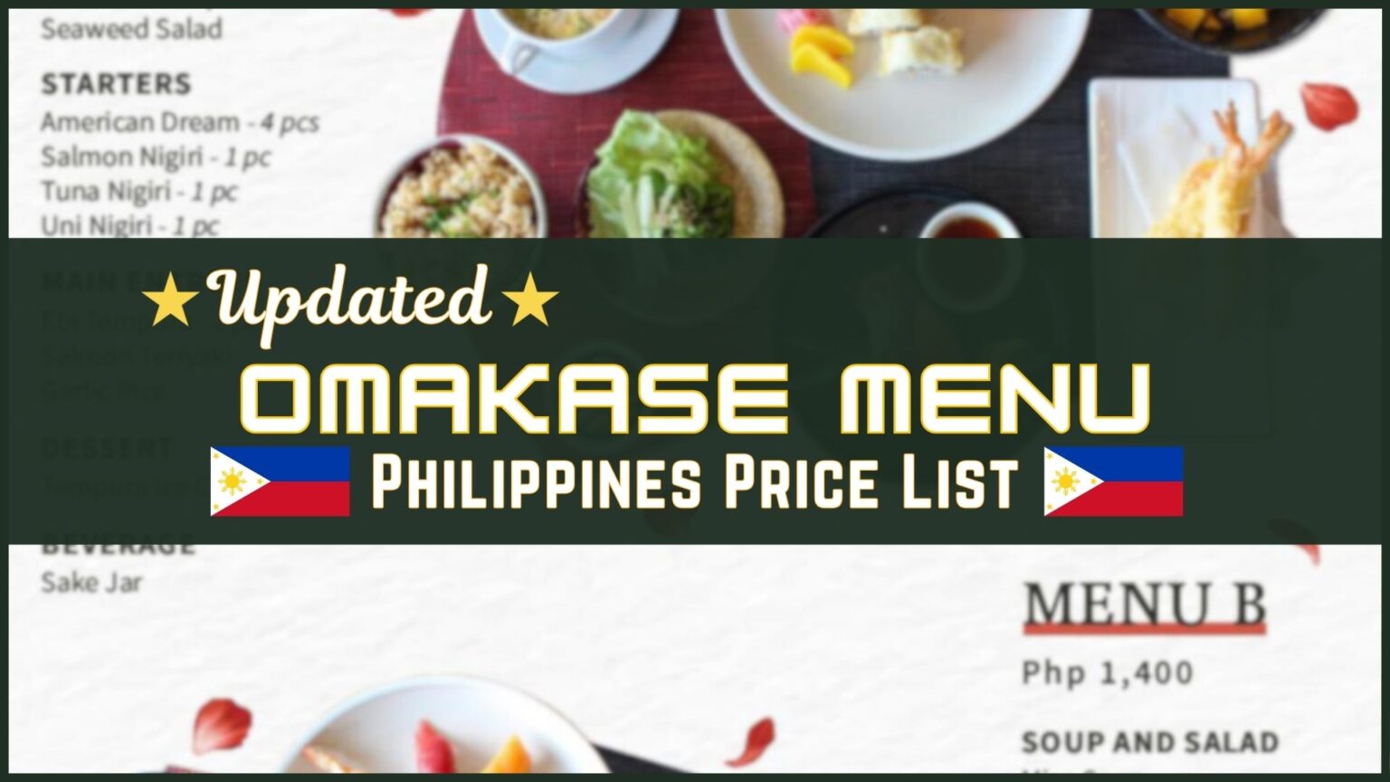 Omakase Philippines Menu and Prices [September 2024] - PhilMenu