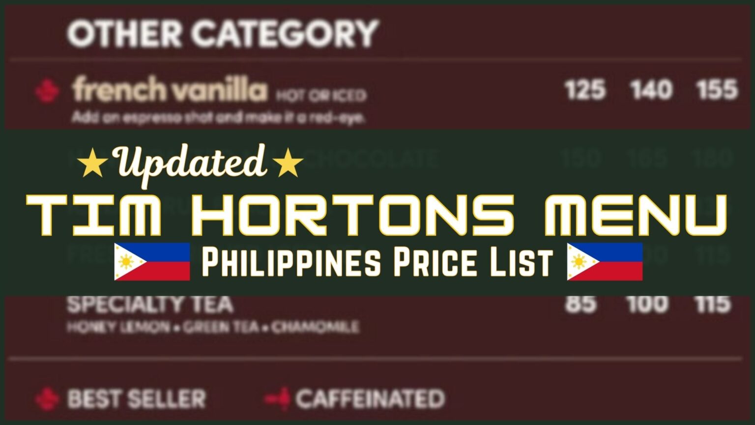 Tim Hortons Philippines Menu and Prices [October 2024] - PhilMenu