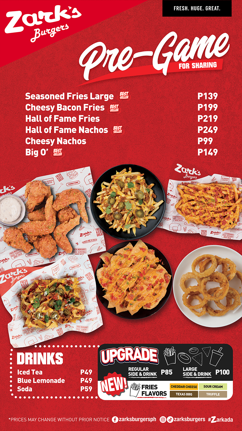 Zark's Burger Philippines Menu and Prices [September 2024] - PhilMenu