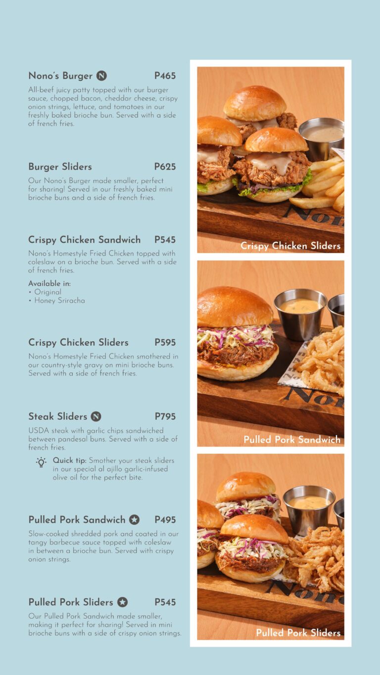 Nono's Philippines Menu and Prices [October 2025] - PhilMenu