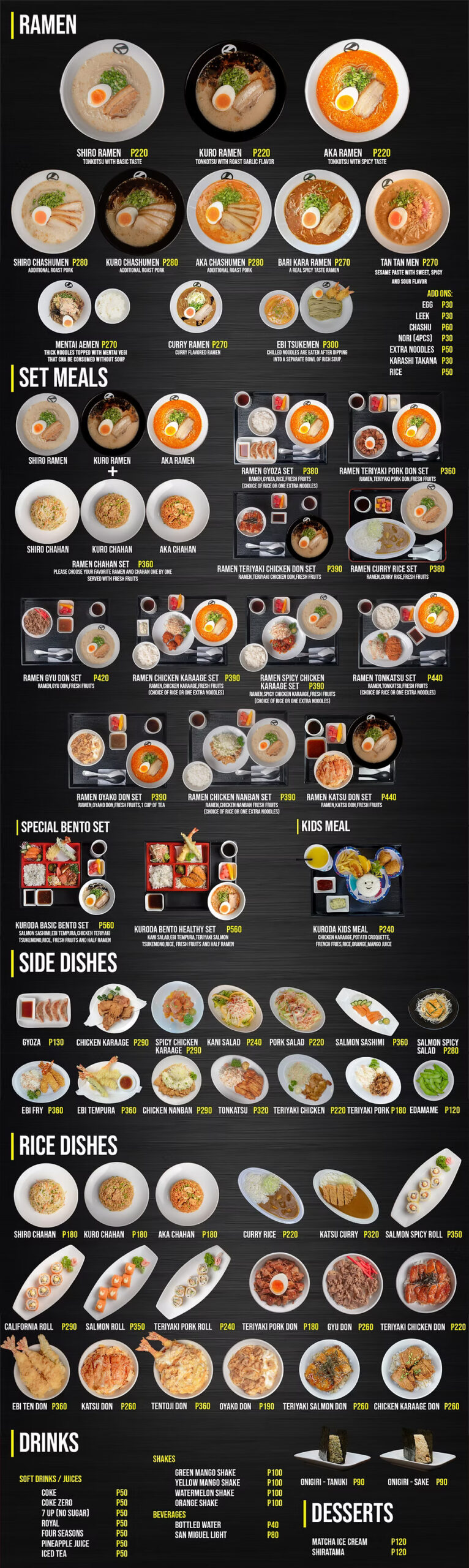 Ramen Kuroda Philippines Menu and Prices [October 2025] - PhilMenu