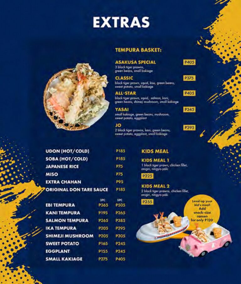 Tenya Tempura Tendon Philippines Menu and Prices [August 2025] - PhilMenu